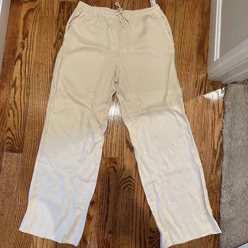 Zara straight leg drawstring pant